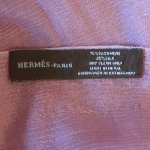 Womens Hermes Rose Pink Cashmere & Silk Blend Scarf/Wrap - Picture 5 of 6